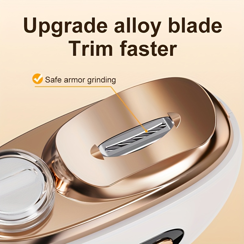 Smart Electric Nail Clipper 2-in-1 Polishing & Trimming Tool, USB rechargeable, with 500mAh lithium polymer battery, featuring anti-cut protection, grinding, and lighting functions. Ideal for nail care, filing, polishing, and shaping—white - Image 6
