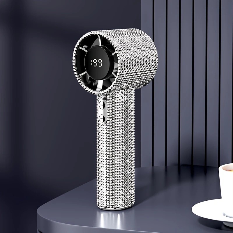 White Diamond /Diamond - style Handheld Mini Fan, Exquisite and Long - lasting Battery Life - Image 1