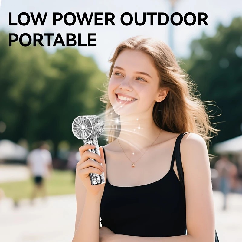 Colored diamond/Diamond - style Handheld Mini Fan, Exquisite and Long - lasting Battery Life - Image 8