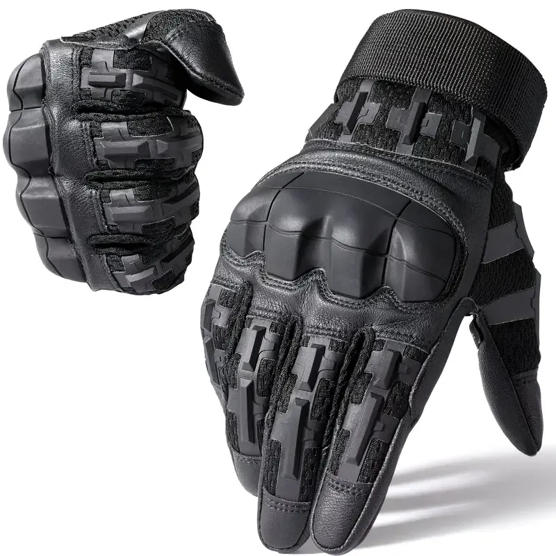 Full-Finger Multi-Functional Tactical Gloves, TPU Exoskeleton Impact Protection, Five-Finger Touchscreen Precision Control, Anti-Slip Wear-Resistant Palm, Essential for Outdoor Riding and Tactical Training./BLACK .XL code - Image 1