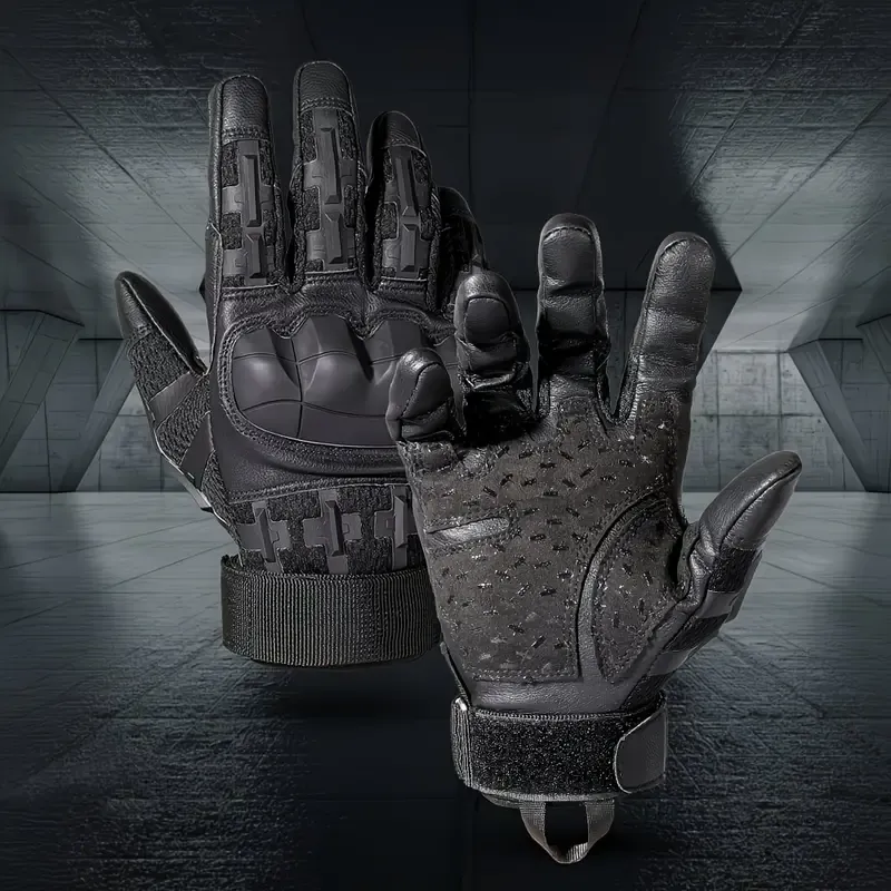 Full-Finger Multi-Functional Tactical Gloves, TPU Exoskeleton Impact Protection, Five-Finger Touchscreen Precision Control, Anti-Slip Wear-Resistant Palm, Essential for Outdoor Riding and Tactical Training./BLACK .XL code - Image 2