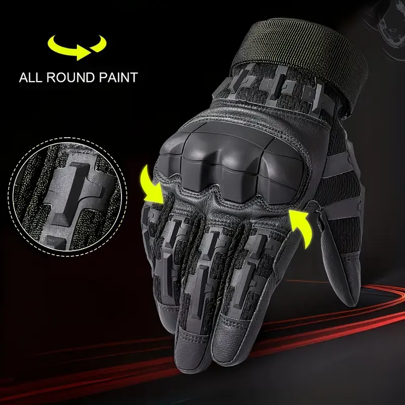 Full-Finger Multi-Functional Tactical Gloves, TPU Exoskeleton Impact Protection, Five-Finger Touchscreen Precision Control, Anti-Slip Wear-Resistant Palm, Essential for Outdoor Riding and Tactical Training./GREEN .M code - Image 5
