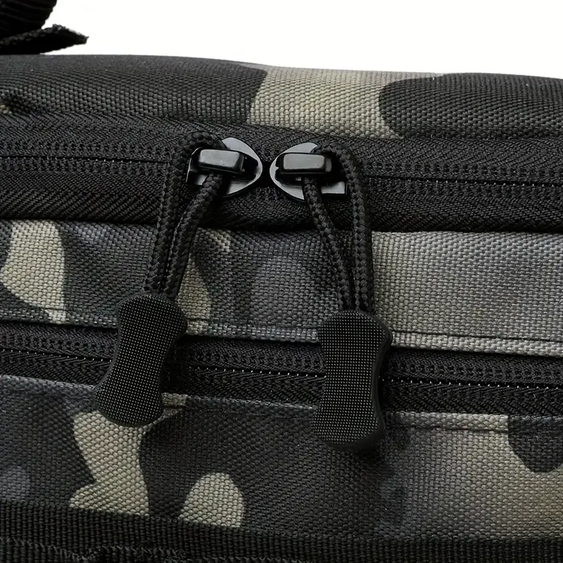 Tactical Camo Waist Bag: Water-Repellent Oxford, Multi-Compartment, Lightweight 0.25kg, Chest/Crossbody/Waist Carry – All-Scenario Essential/Night camouflage - Image 6