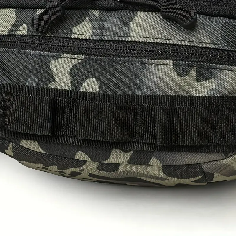 Tactical Camo Waist Bag: Water-Repellent Oxford, Multi-Compartment, Lightweight 0.25kg, Chest/Crossbody/Waist Carry – All-Scenario Essential/Night camouflage - Image 8