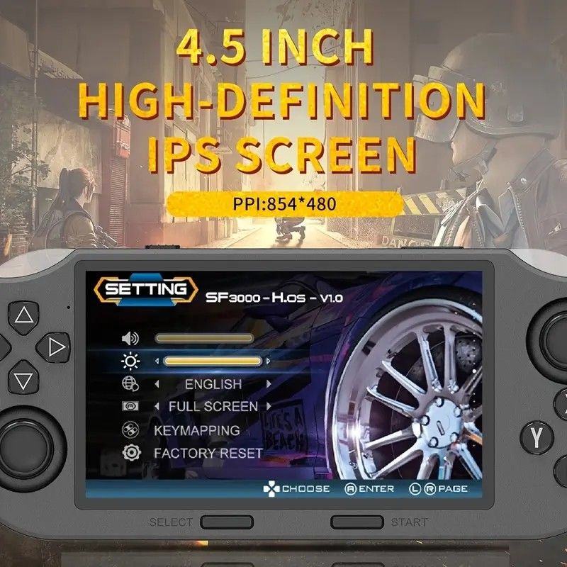 SF3000 64G Portable Handheld Game Console with IPS Screen Retro Video Game Console, Perfect as Adult Gift - Image 5