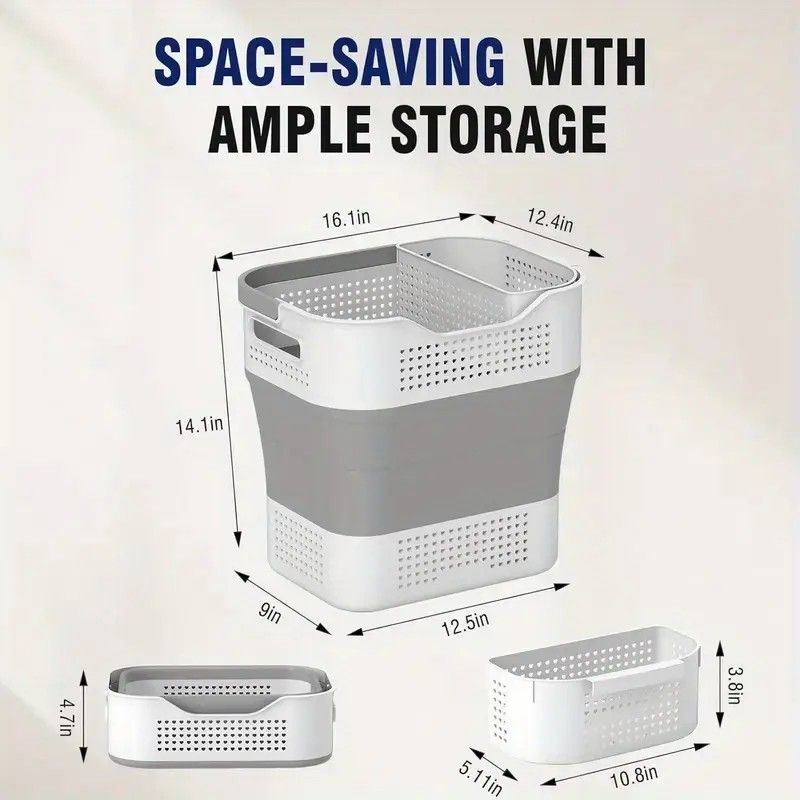 Multi-functional Folding Laundry Basket: Hassle-free Storage, One Basket for All Your Clothes Sorting.purplish red - Image 7