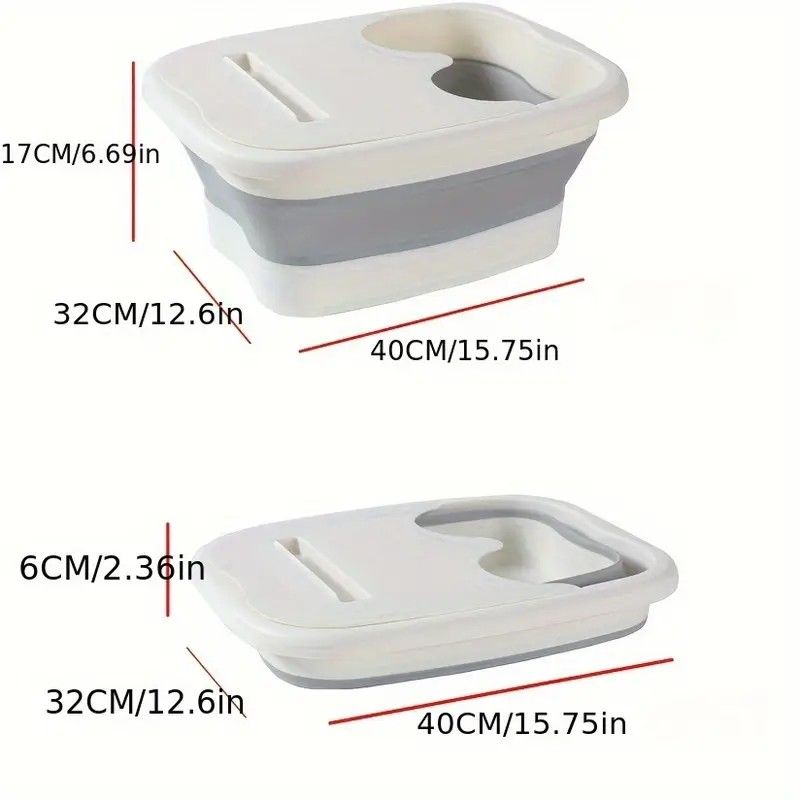 Foldable Foot Soak Tub: TPE Collapsible Deep Tub with Lid for Heat Retention, Foot Massage, Essential for Home Wellness and Relaxation.GREEN - Image 7