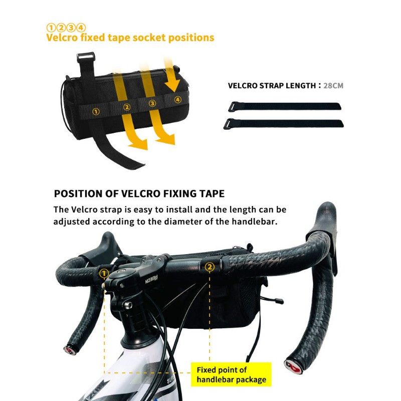 Cycling top tube bag, 2.4L large capacity holds all your small essentials, six reflective strips keep you safe during night rides, detachable for use as a crossbody bag, one bag for multiple uses./black - Image 4