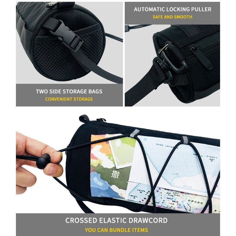 Cycling top tube bag, 2.4L large capacity holds all your small essentials, six reflective strips keep you safe during night rides, detachable for use as a crossbody bag, one bag for multiple uses./Scarlet camouflage - Image 8