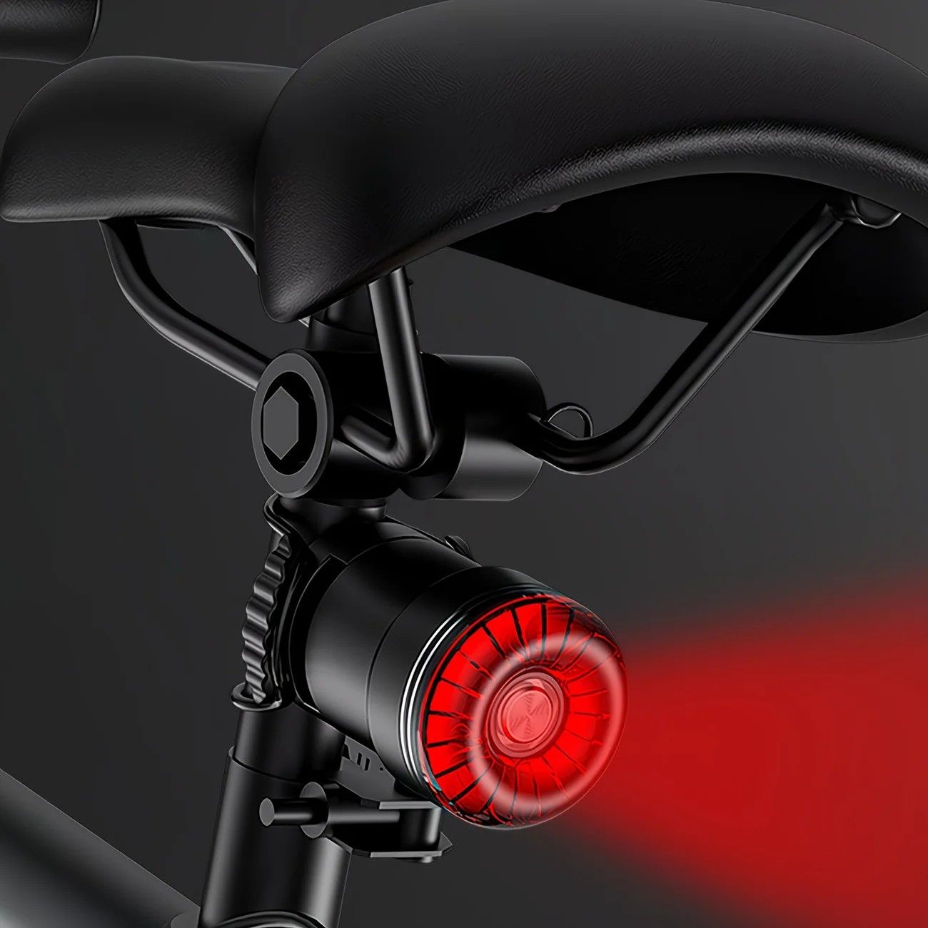 Smart Brake Light Dual Base High Brightness Bicycle Light: Aluminum Alloy Waterproof, Three Brightness Levels, USB Rechargeable 8-15 Hours Runtime, Brake Sensor Activation, Safe Night Riding. - Image 2
