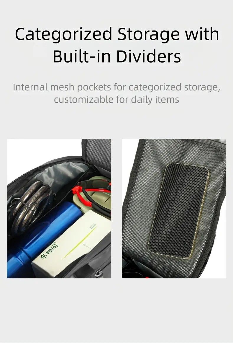 Ride and commute with one bag – waterproof, large capacity, and instantly converts to a shoulder bag.（Black messenger bag） - Image 5