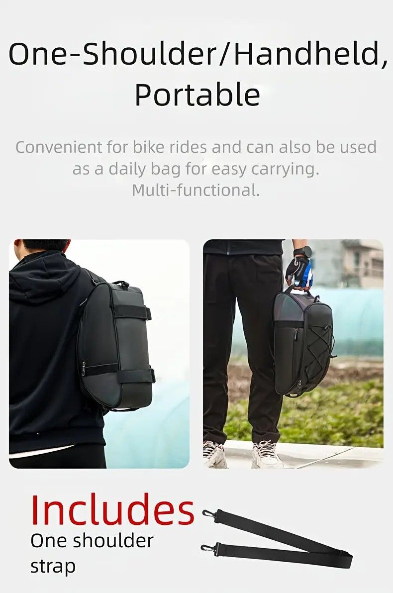 Ride and commute with one bag – waterproof, large capacity, and instantly converts to a shoulder bag.（Black messenger bag） - Image 6