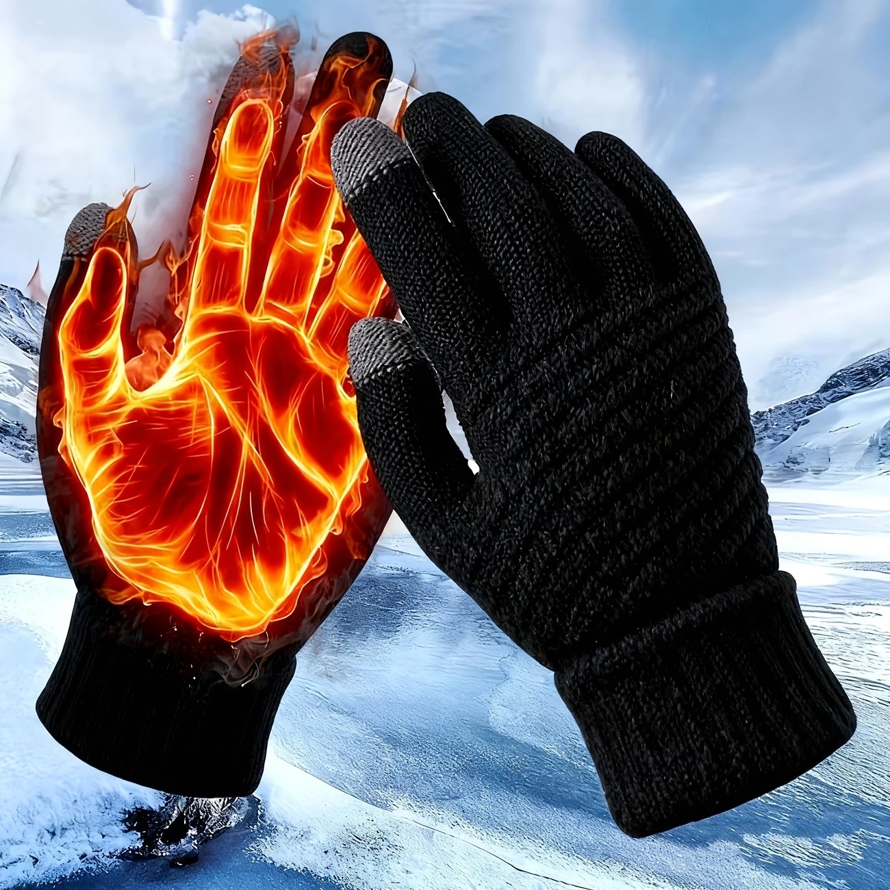 Unisex Winter Gloves - Thermal, Thickened, Waterproof, Windproof, Touchscreen Compatible - Image 1