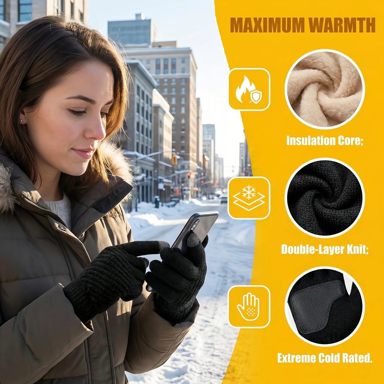 Unisex Winter Gloves - Thermal, Thickened, Waterproof, Windproof, Touchscreen Compatible - Image 8