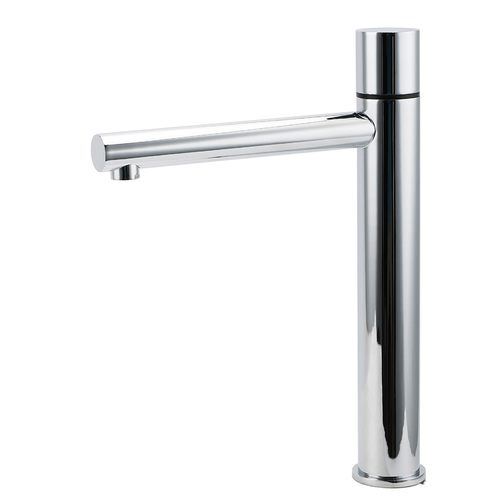 WELS 6L/min Tall Basin Mixer Vanity Sink Bubble Faucet Tap Laundry Chrome Round - Image 1