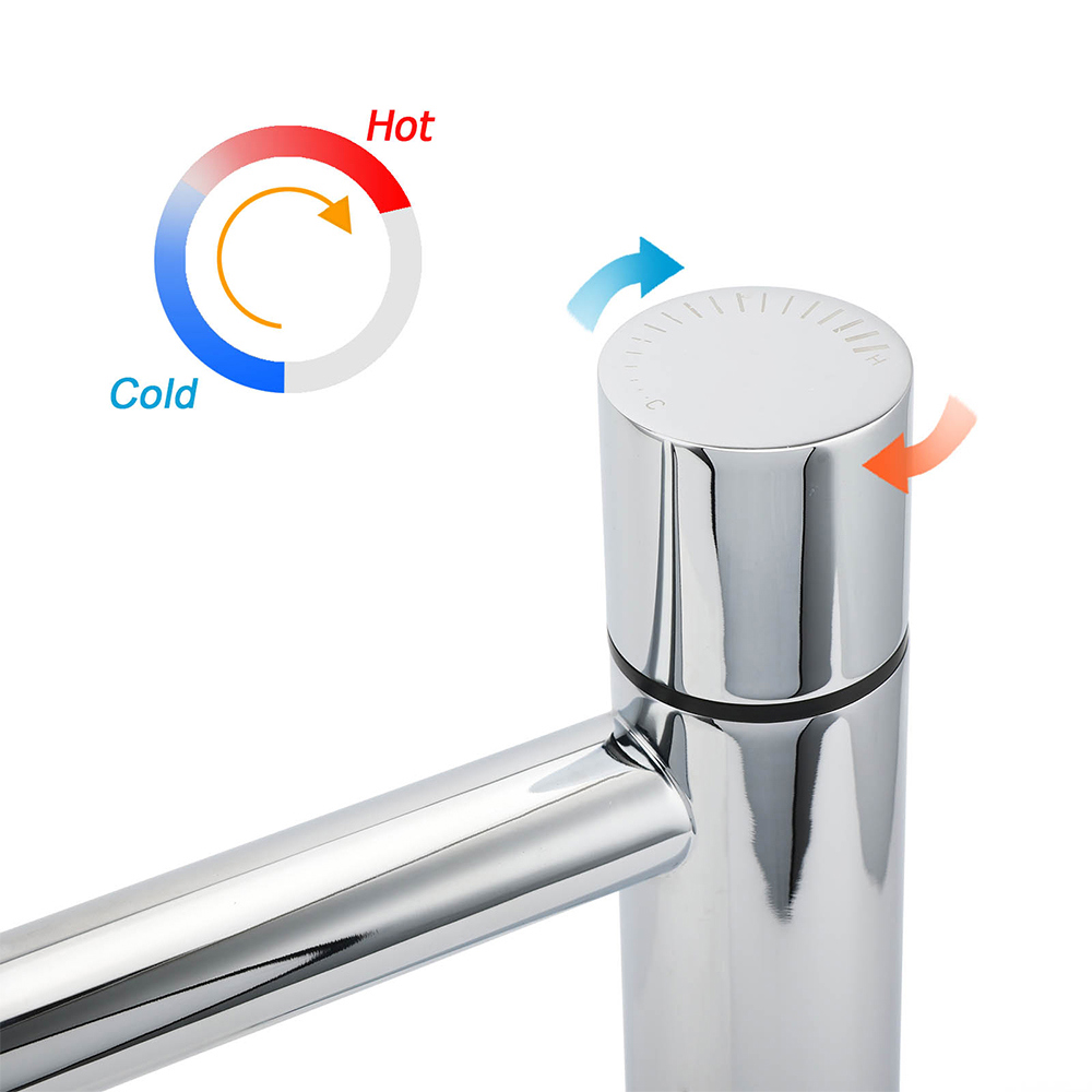 WELS 6L/min Tall Basin Mixer Vanity Sink Bubble Faucet Tap Laundry Chrome Round - Image 2