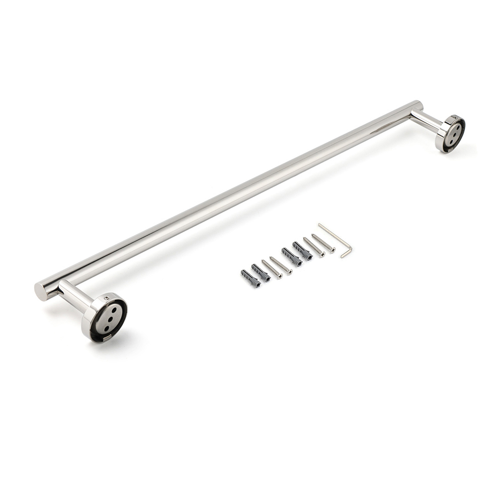 Polished Chrome 600mm Single Towel Rack Rail Holder Stainless Steel Hanger Bar - Image 5