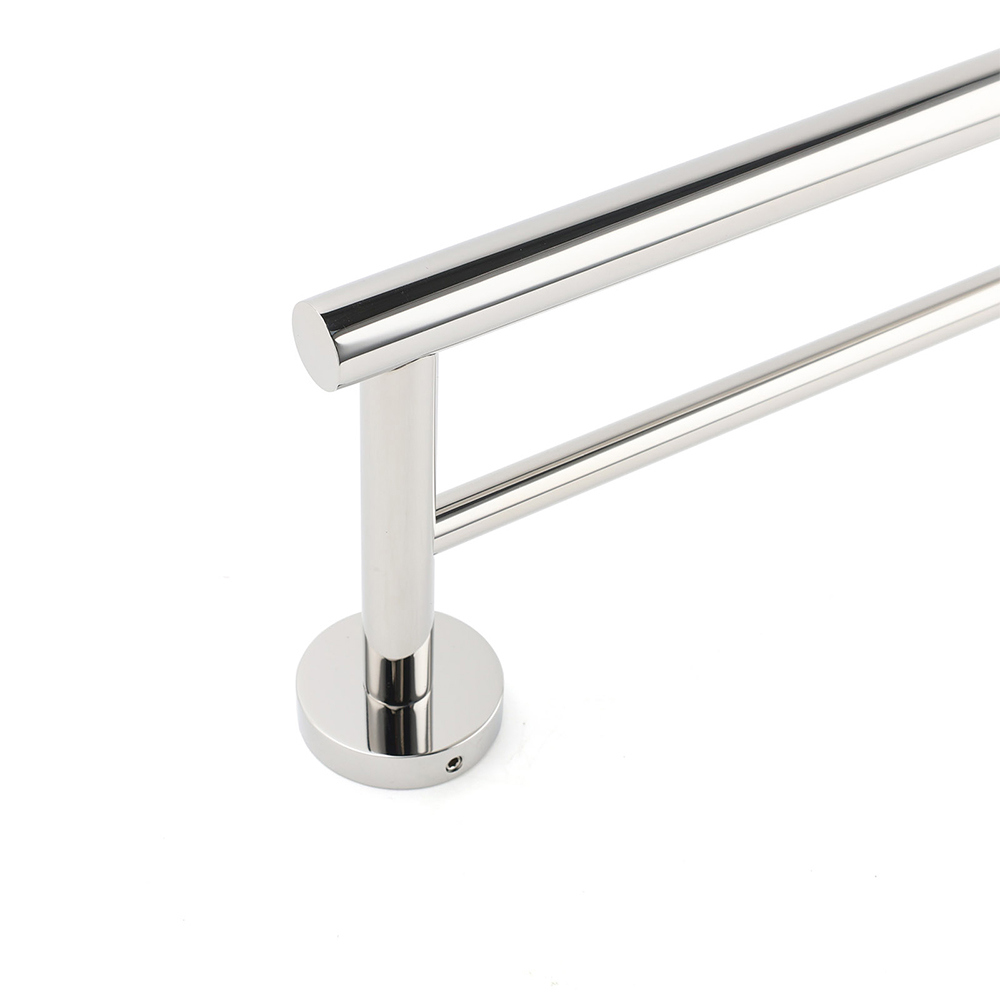 Polished Chrome 600mm Double Towel Rack Holder Stainless Steel Hanger Rail Kit - Image 3