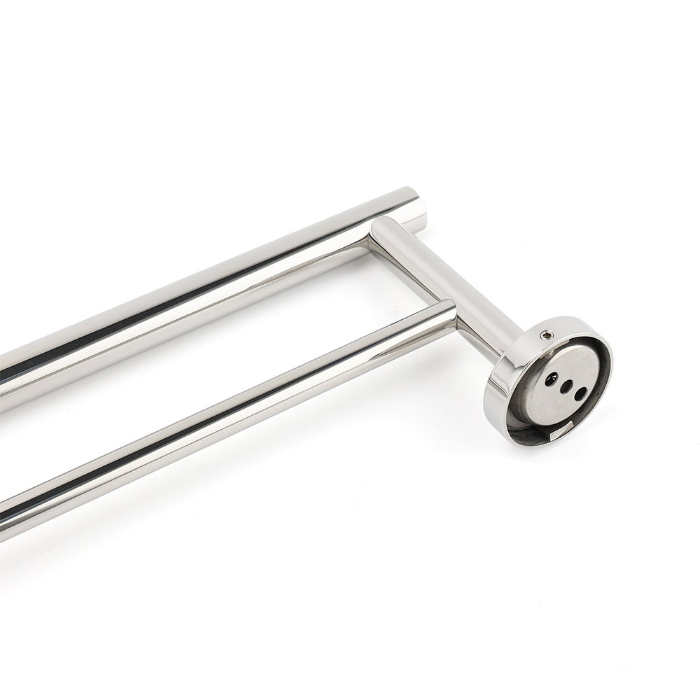 Polished Chrome 600mm Double Towel Rack Holder Stainless Steel Hanger Rail Kit - Image 4