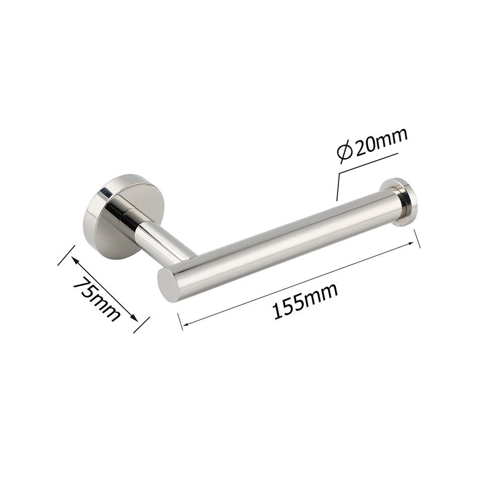 Bathroom Mirror Chrome Stainless Steel Toilet Paper Roll Tissue Holder Rack Kit - Image 2