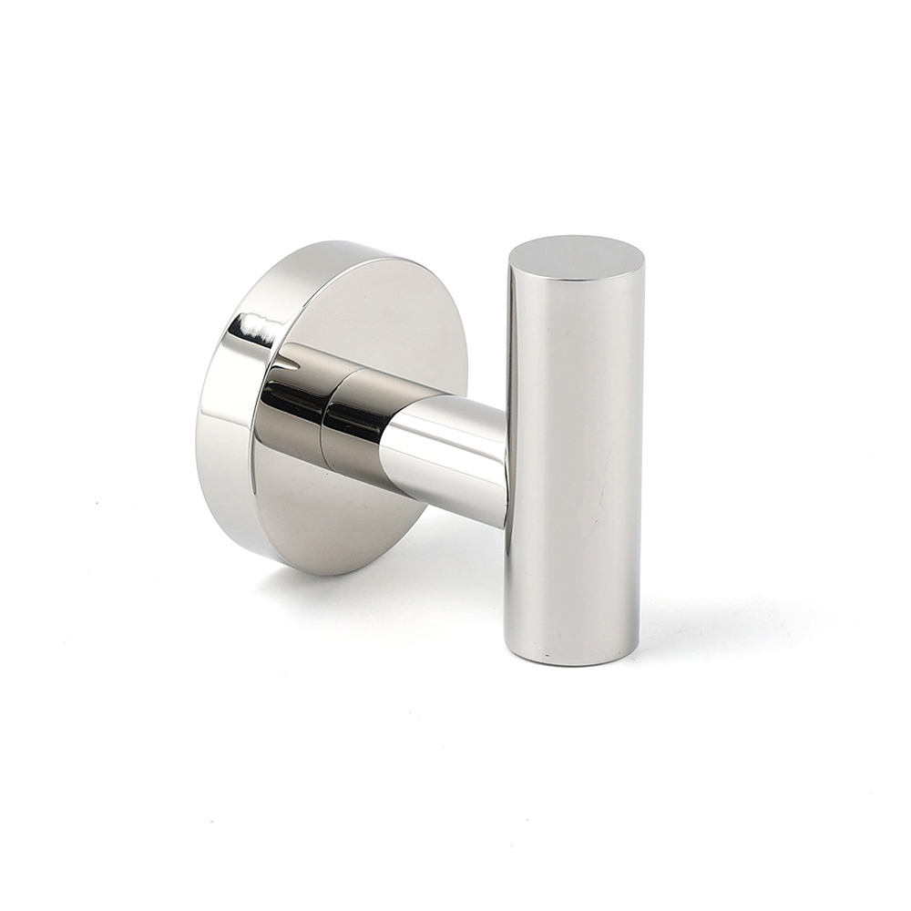 Chrome Round Robe Hook Hanger Organizer Bathroom Stainless Steel Accessory Kit - Image 1