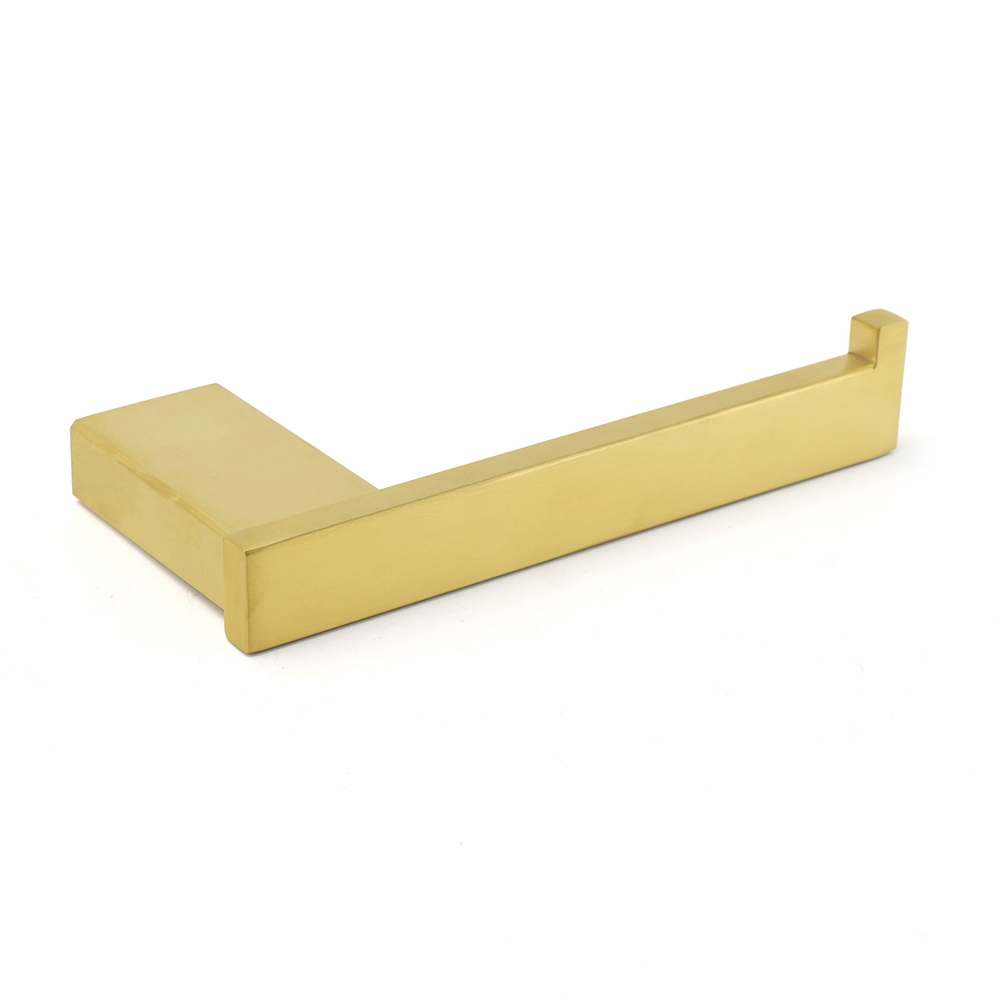 Bahtroom Brushed Gold Toilet Paper Roll Tissue Roll Holder Rack Wall Mounted Kit - Image 1
