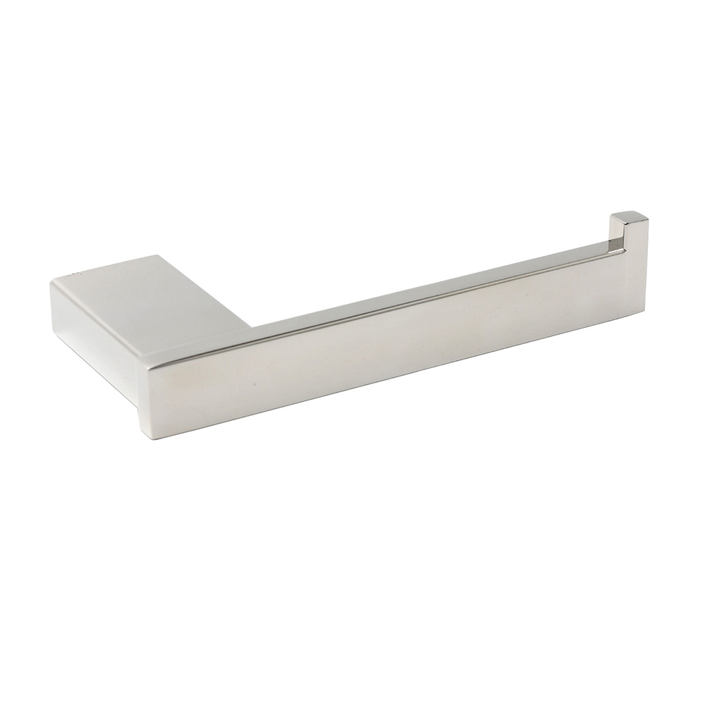Polished Chrome Square Toilet Paper Roll Tissue Roll Holder Wall Mounted Hook - Image 1