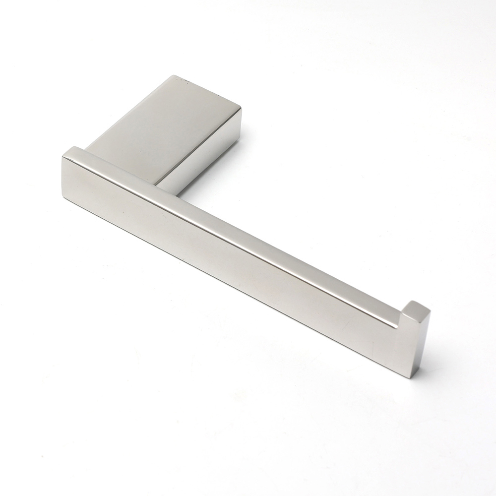 Polished Chrome Square Toilet Paper Roll Tissue Roll Holder Wall Mounted Hook - Image 3