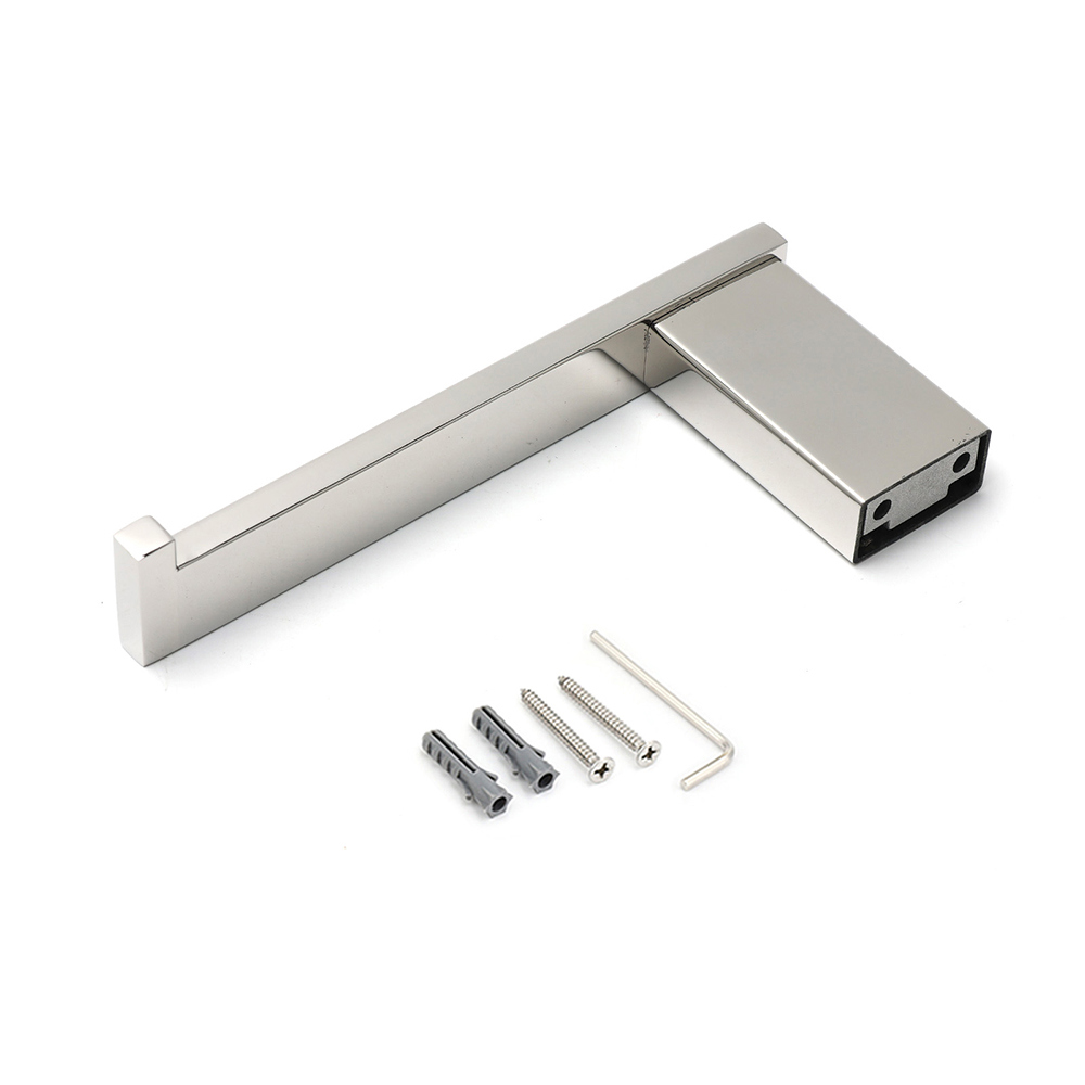 Polished Chrome Square Toilet Paper Roll Tissue Roll Holder Wall Mounted Hook - Image 4