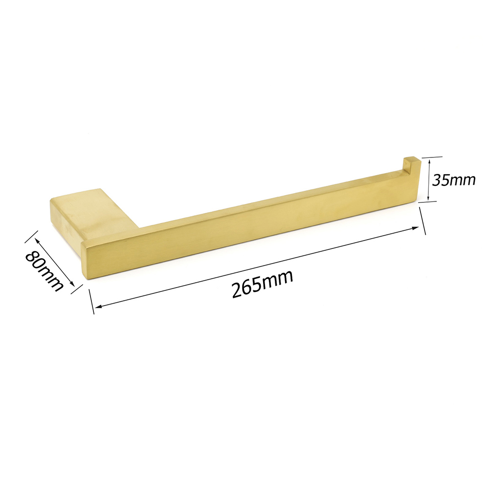 Brushed Gold Cubic Square Towel Holder Rack Clothes Hook Kit Bathroom Accessory - Image 2