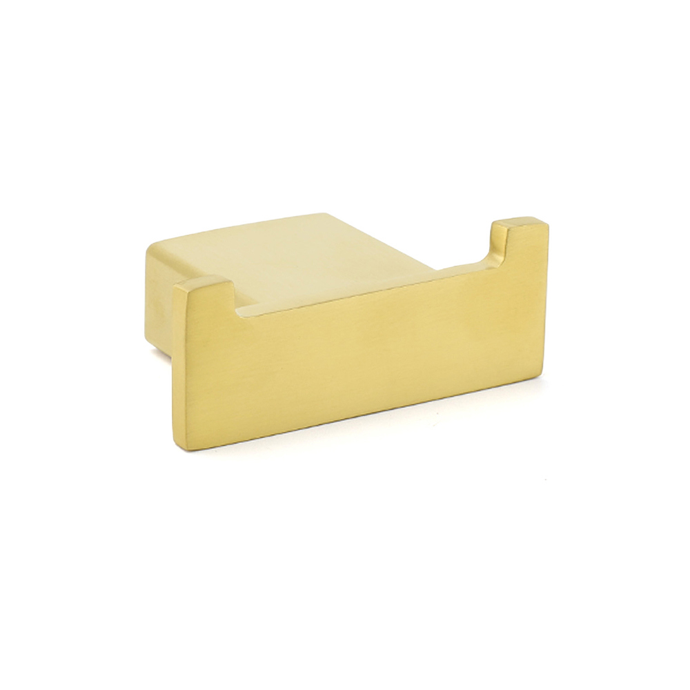 Brushed Gold Square Robe Hook Clothes Towel Towel Hanger Holder Wall Mounted Kit - Image 1