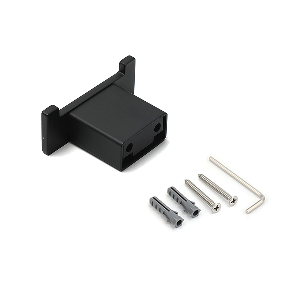 Matt Black Square Robe Hook Clothes Towel Holder Bathroom Wall Hanger Accessory - Image 4