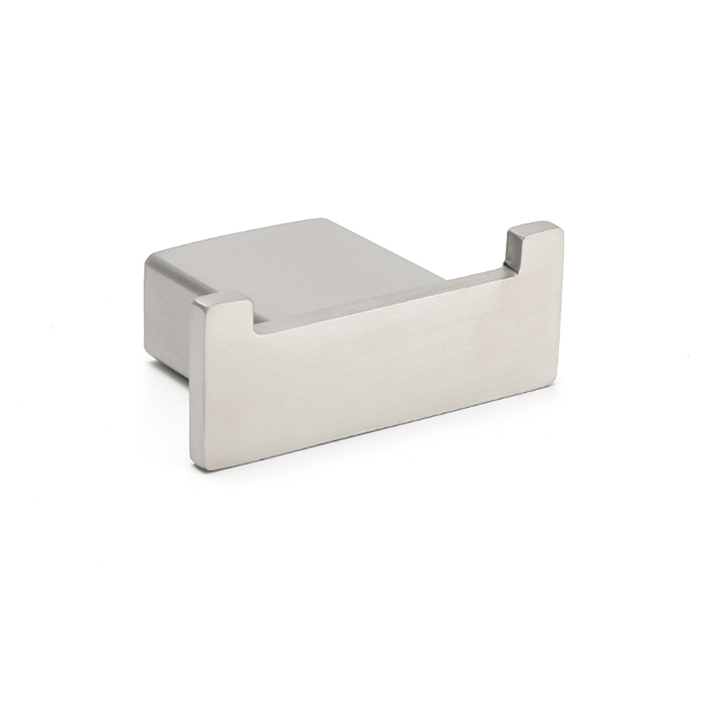 Brushed Nickel SUS Square Robe Hook Clothes Towel Holder Hanger Wall Mounted Kit - Image 1