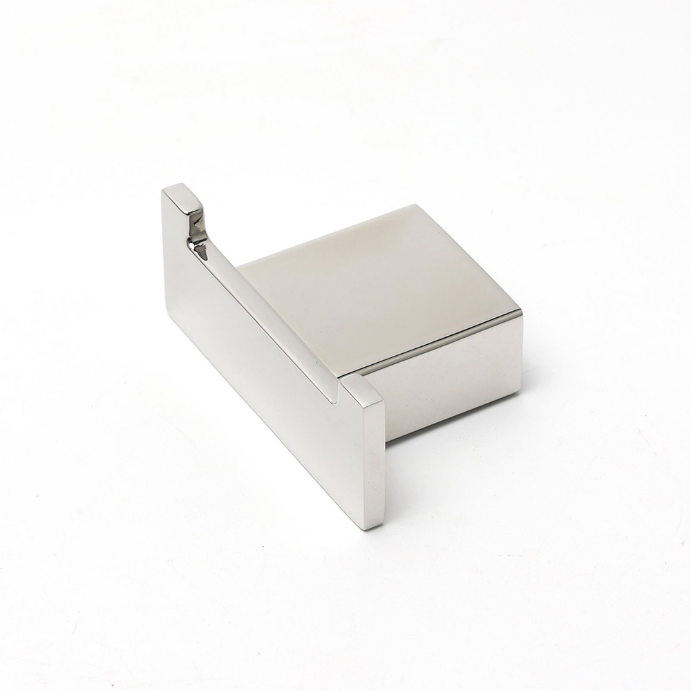 Chrome Square Robe Hook Clothes Towel Holder Bathroom Wall Mounted Hanger Kit - Image 3