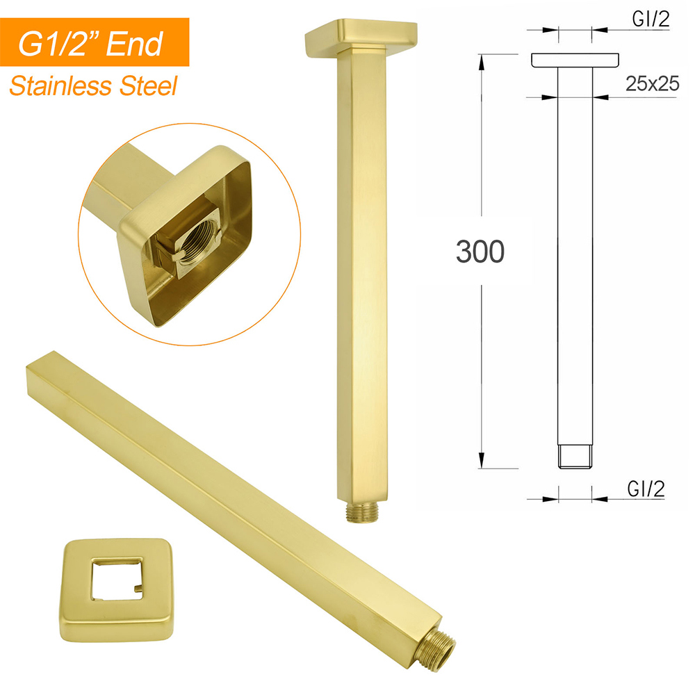 WELS Brushed Gold Square 8