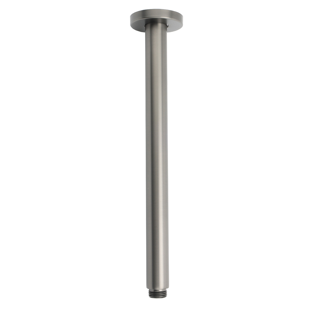 Gunmetal Round 300mm Brass Shower Arm Ceiling Mount Extension Dropper For Head - Image 1