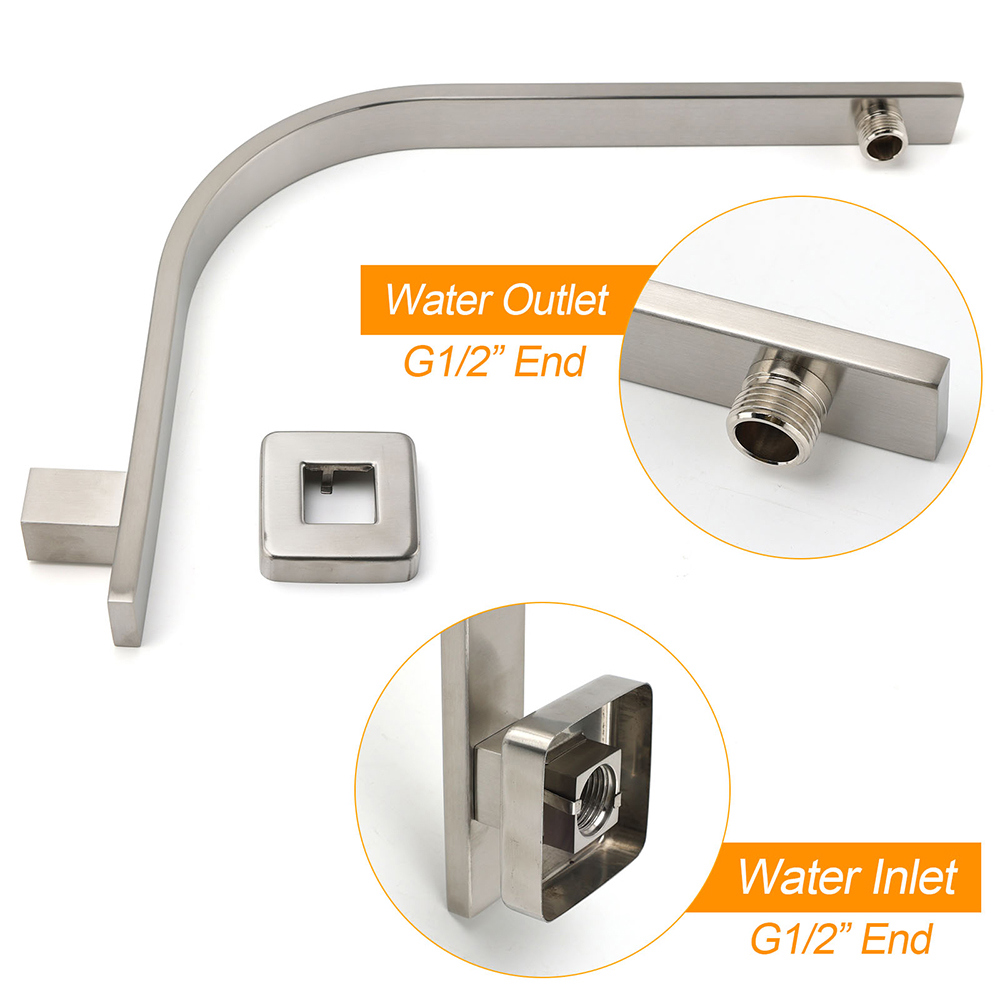 Brushed Nickel Silver Square 8