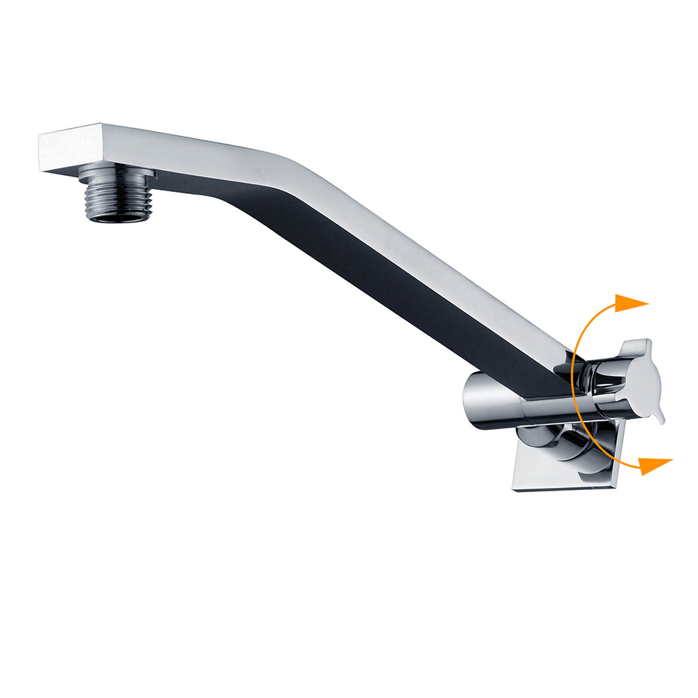 Square Chrome Brass Up & Down Adjustable Wall Mounted Shower Arm For Shower Head - Image 1