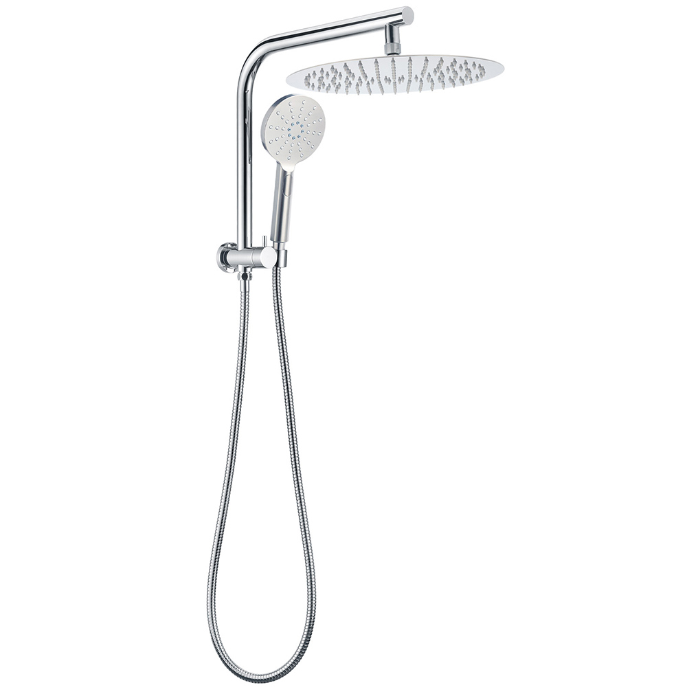 Chrome 2in1 Round Shower Head Set 12