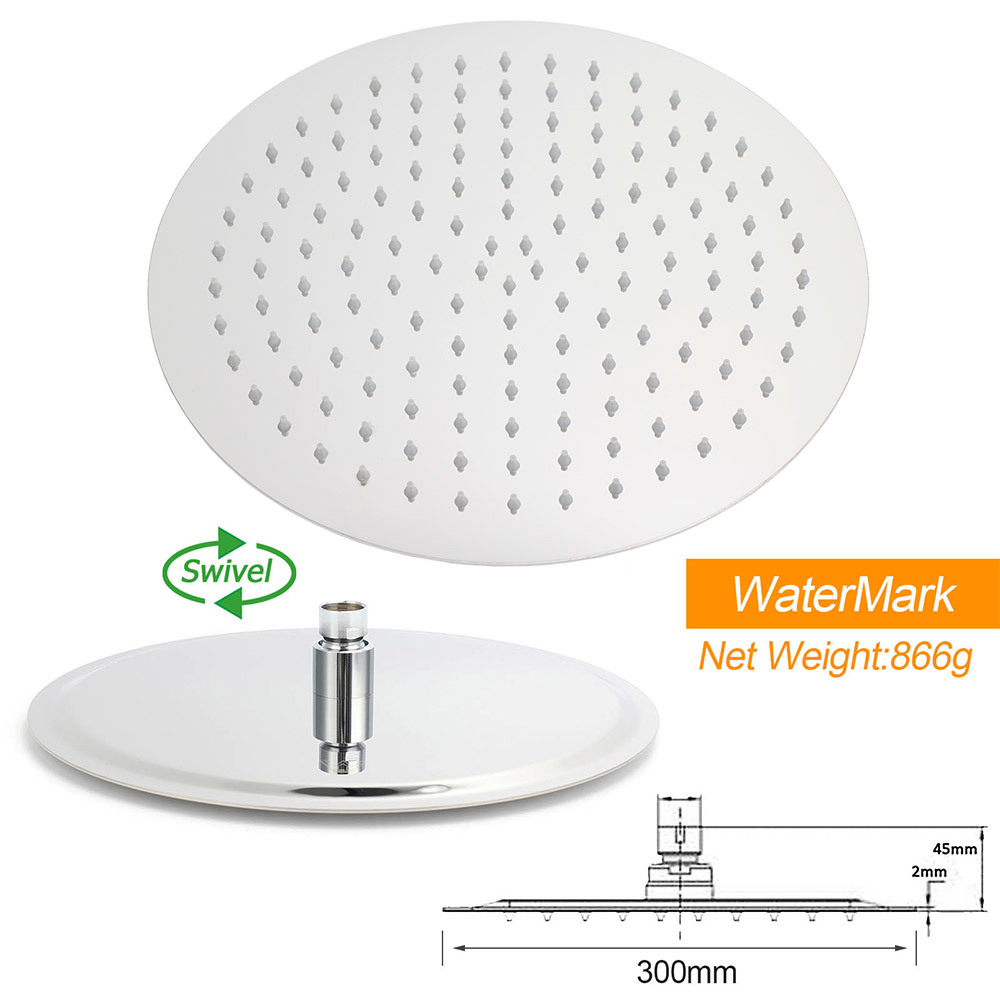 Chrome 2in1 Round Shower Head Set 12