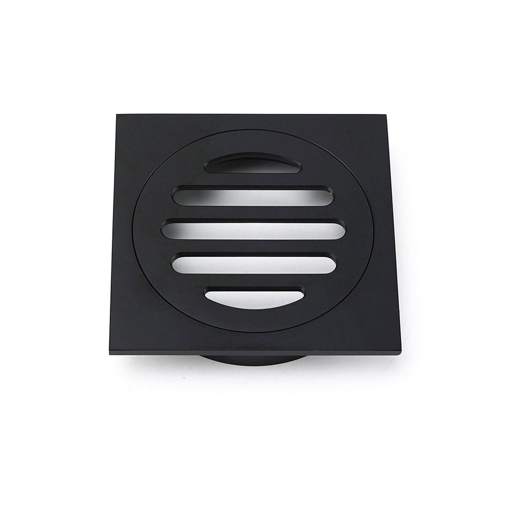 Matt Black Stainless Steel 85x85mm Small Square Shower Grate Floor Drain 72mm Outlet - Image 1