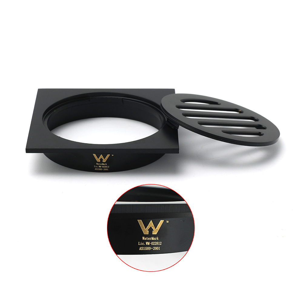 Matt Black Stainless Steel 85x85mm Small Square Shower Grate Floor Drain 72mm Outlet - Image 3