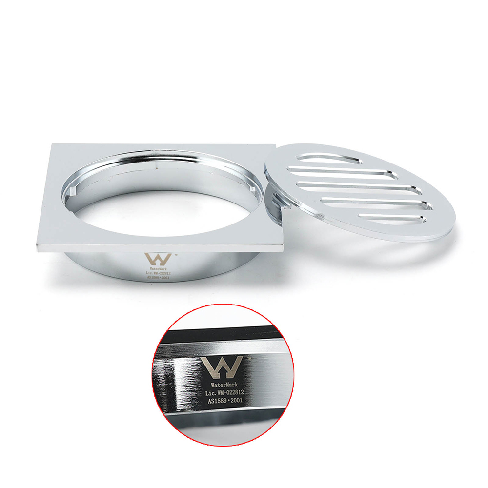 Watermark Stainless Steel 85x85mm Small Square Shower Grate Floor Drain 72mm Outlet - Image 3