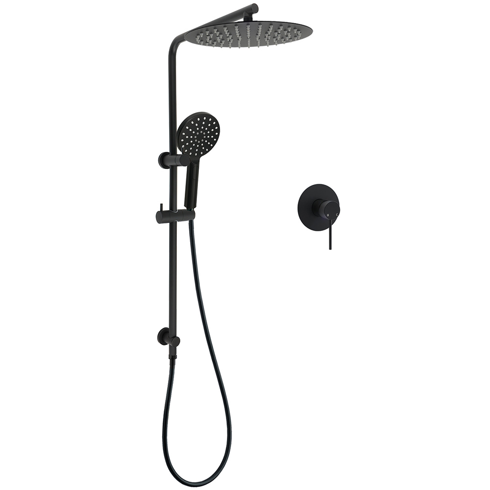 WELS Matt Black Dual Shower 12