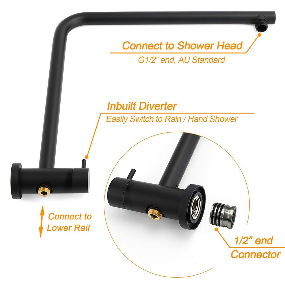 Matt Black Shower Set 12