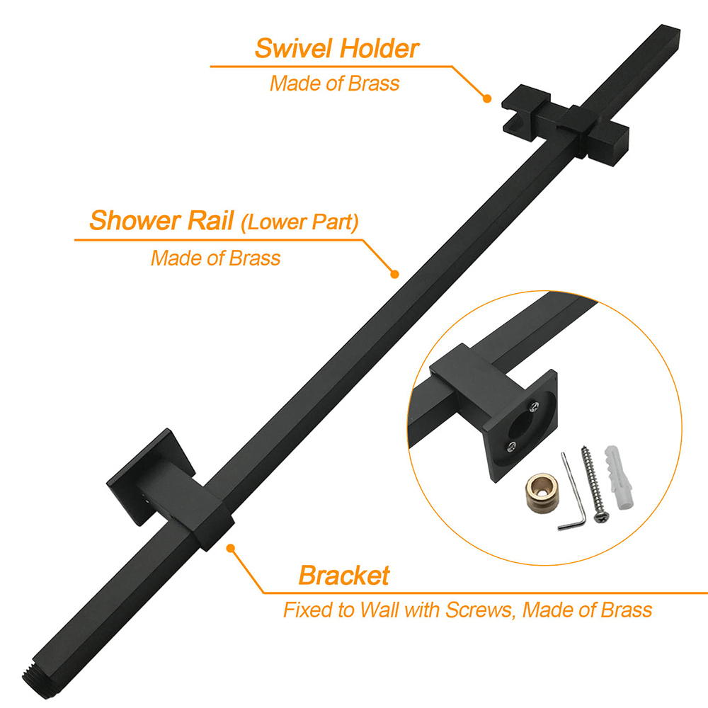 Matt Black Dual Shower Square 10