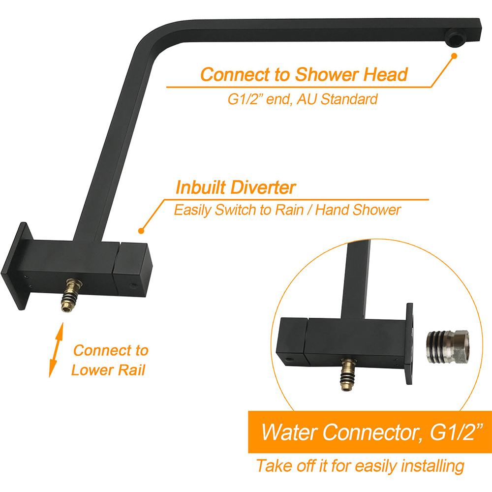 Matt Black Dual Shower Square 10