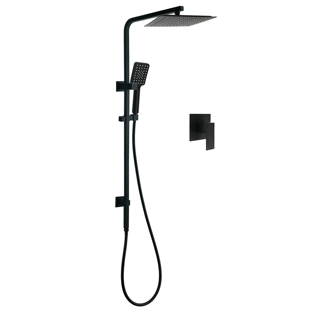 Matt Black Dual Shower Square 10