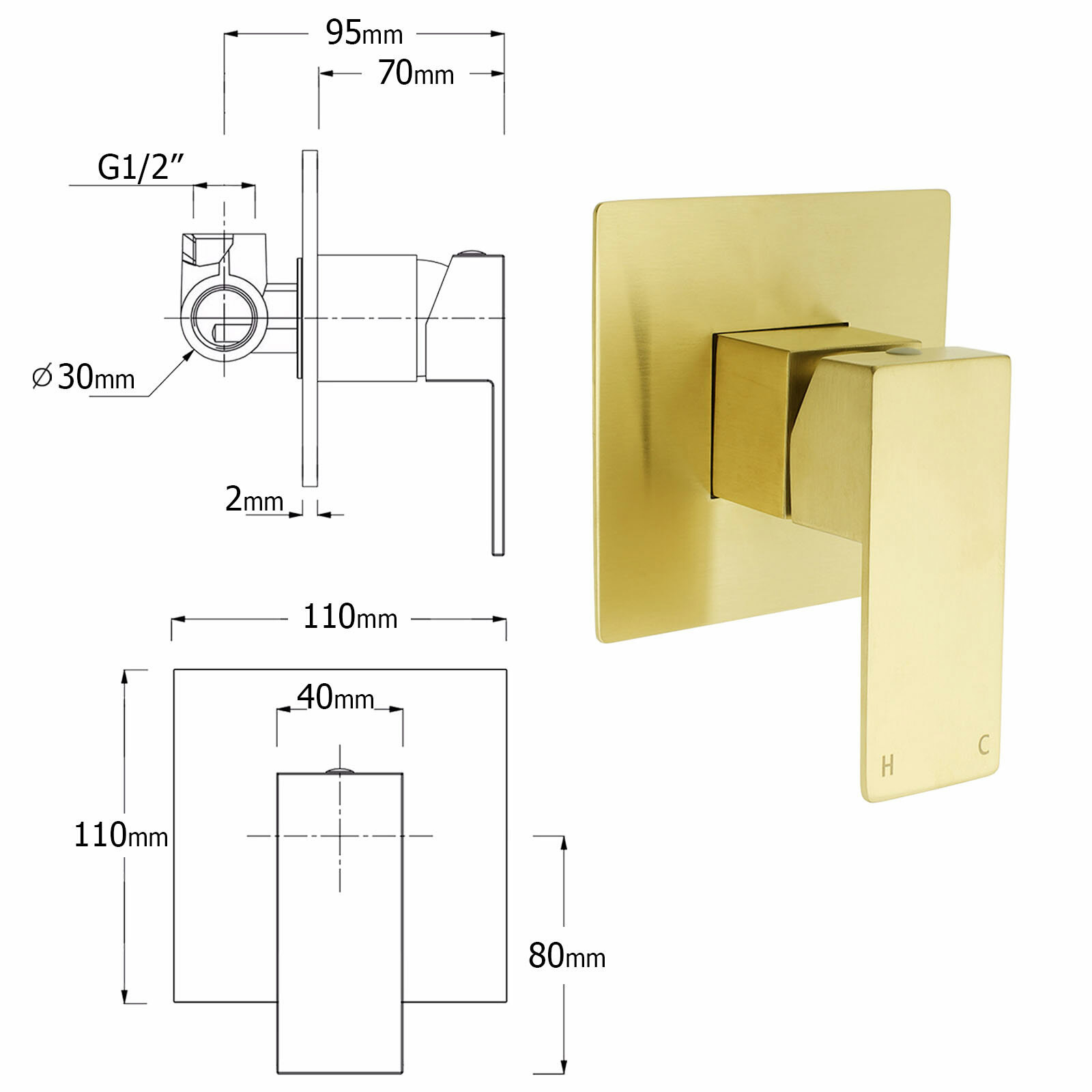 WELS Brushed Gold 2in1 Set 8