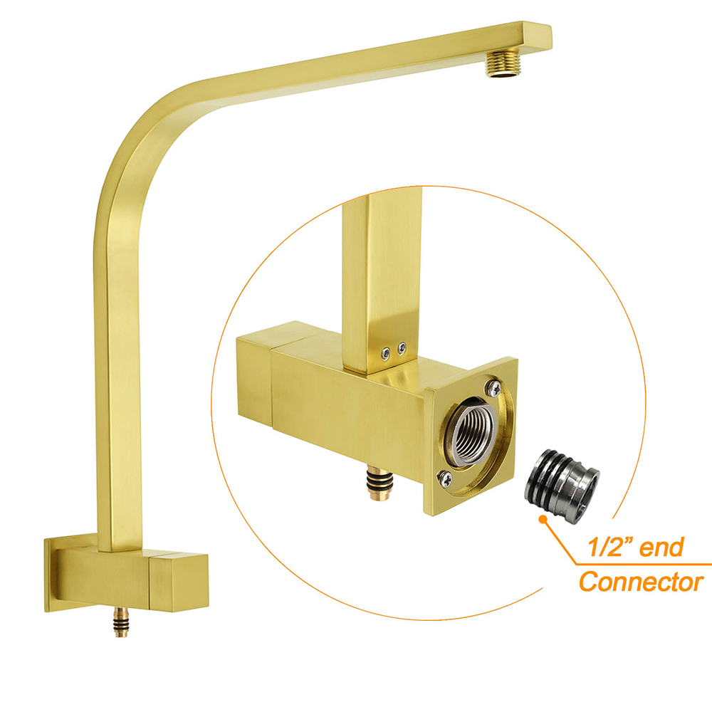 WELS Brushed Gold Square Shower 12